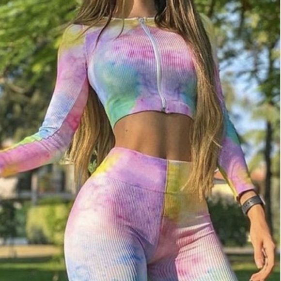🔥2 Piece Tie Dye Leggings Set - Picture 1 of 6